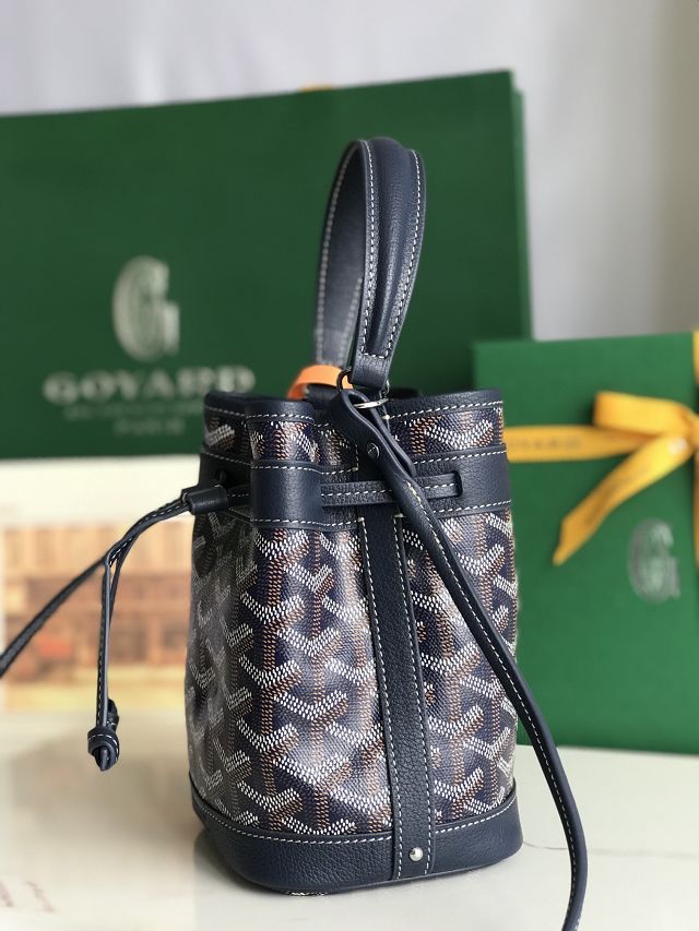 Goyard original canvas petit flot mini bucket bag GY0134 dark blue