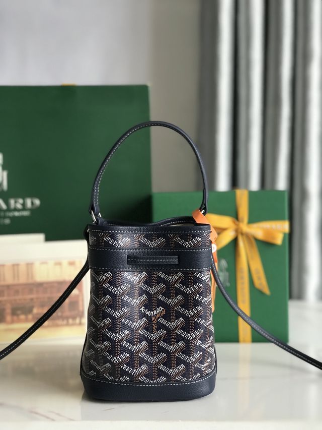 Goyard original canvas petit flot mini bucket bag GY0134 dark blue
