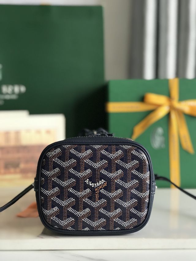 Goyard original canvas petit flot mini bucket bag GY0134 dark blue