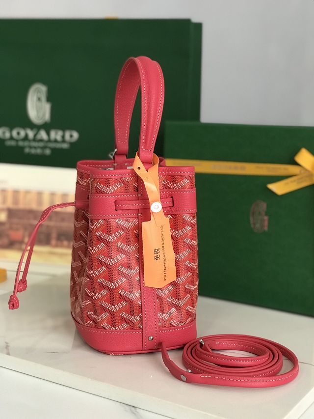 Goyard original canvas petit flot mini bucket bag GY0134  fuchsia