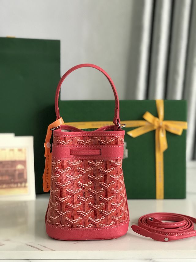 Goyard original canvas petit flot mini bucket bag GY0134  fuchsia