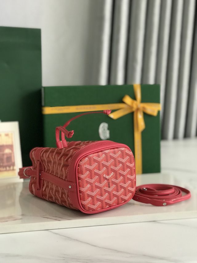 Goyard original canvas petit flot mini bucket bag GY0134  fuchsia