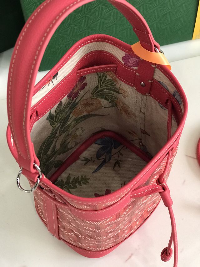 Goyard original canvas petit flot mini bucket bag GY0134  fuchsia