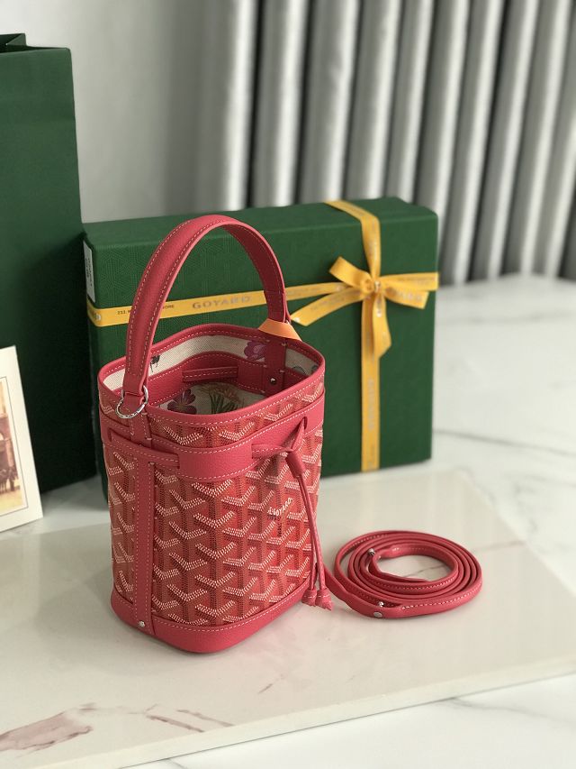 Goyard original canvas petit flot mini bucket bag GY0134  fuchsia
