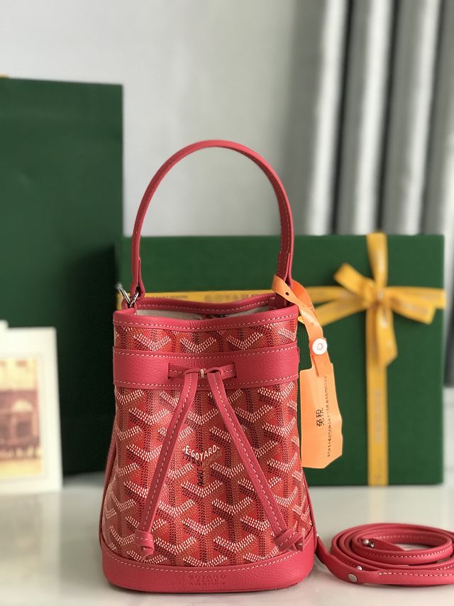 Goyard original canvas petit flot mini bucket bag GY0134  fuchsia