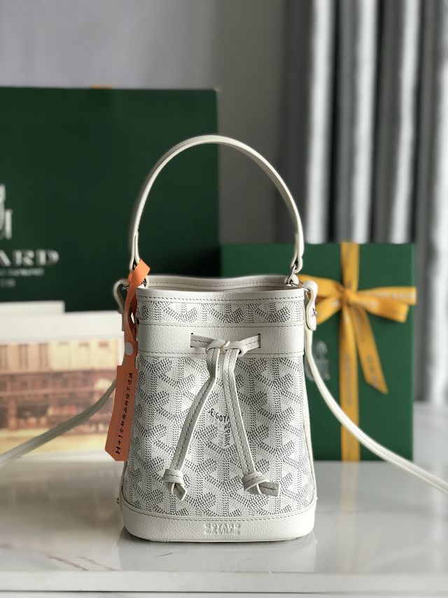 Goyard original canvas petit flot mini bucket bag GY0134 white