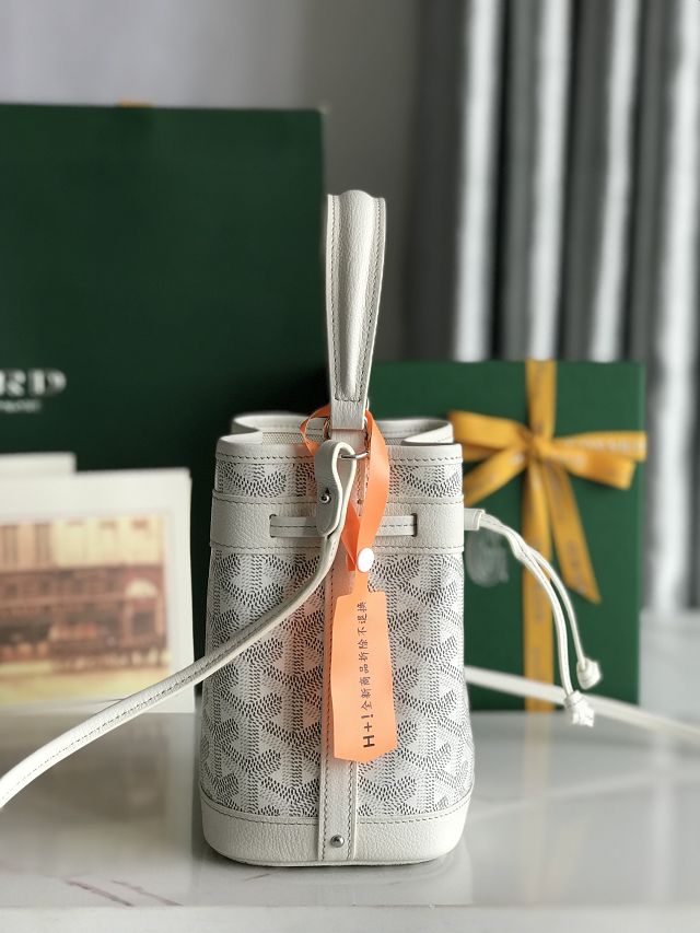 Goyard original canvas petit flot mini bucket bag GY0134 white