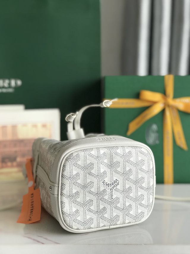 Goyard original canvas petit flot mini bucket bag GY0134 white