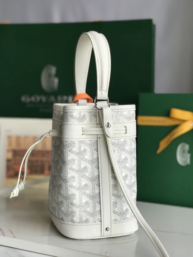 Goyard original canvas petit flot mini bucket bag GY0134 white
