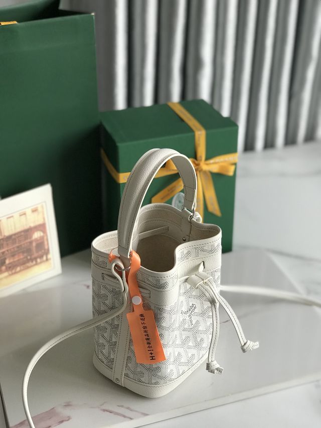 Goyard original canvas petit flot mini bucket bag GY0134 white