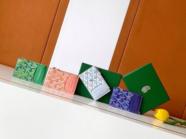 Goyard original canvas bourbon zipped card holder GY0137