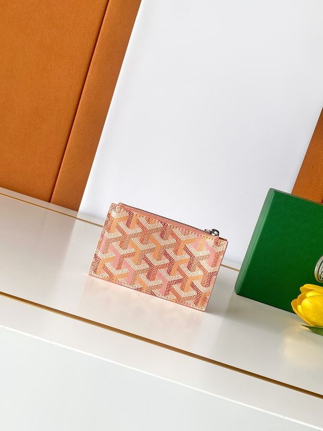Goyard original canvas bourbon zipped card holder GY0137
