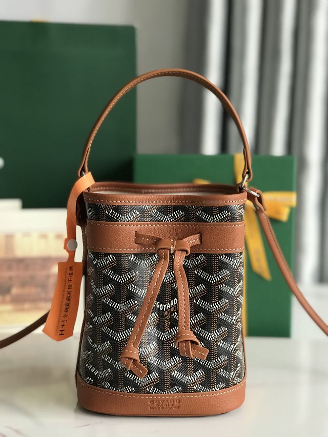 Goyard original canvas petit flot mini bucket bag GY0134 black&brown