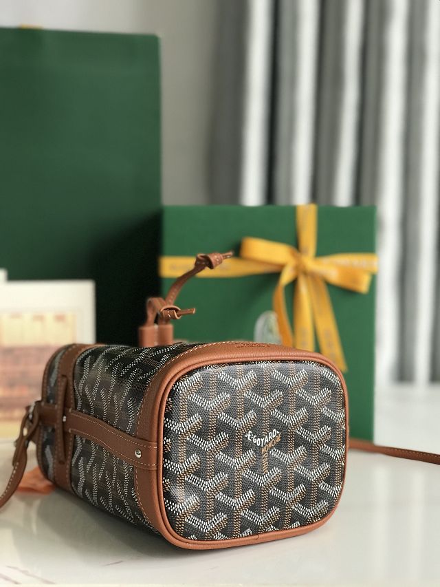 Goyard original canvas petit flot mini bucket bag GY0134 black&brown