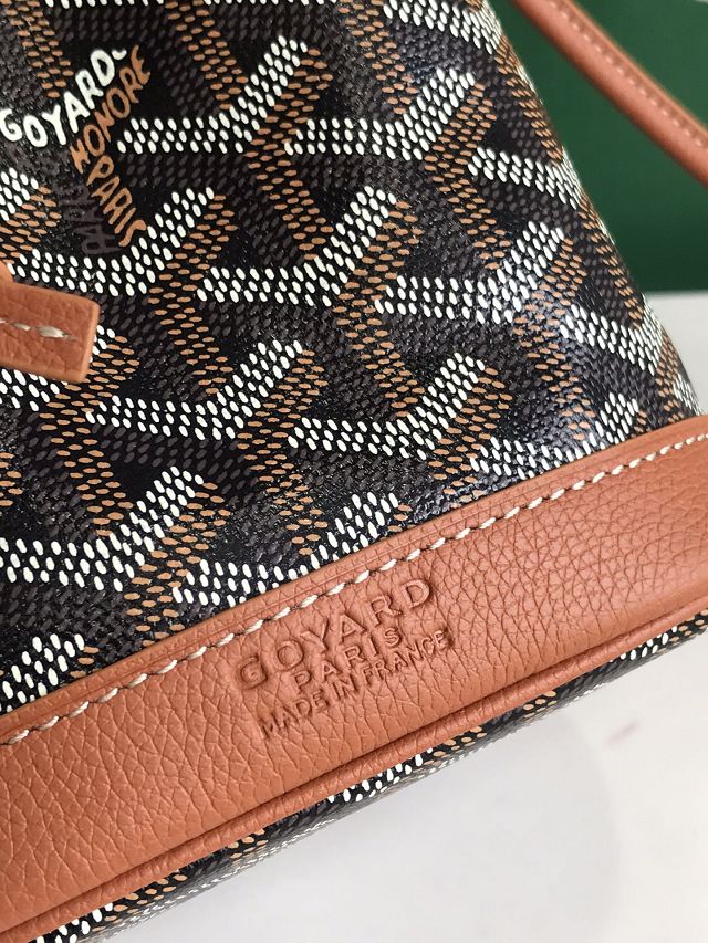 Goyard original canvas petit flot mini bucket bag GY0134 black&brown