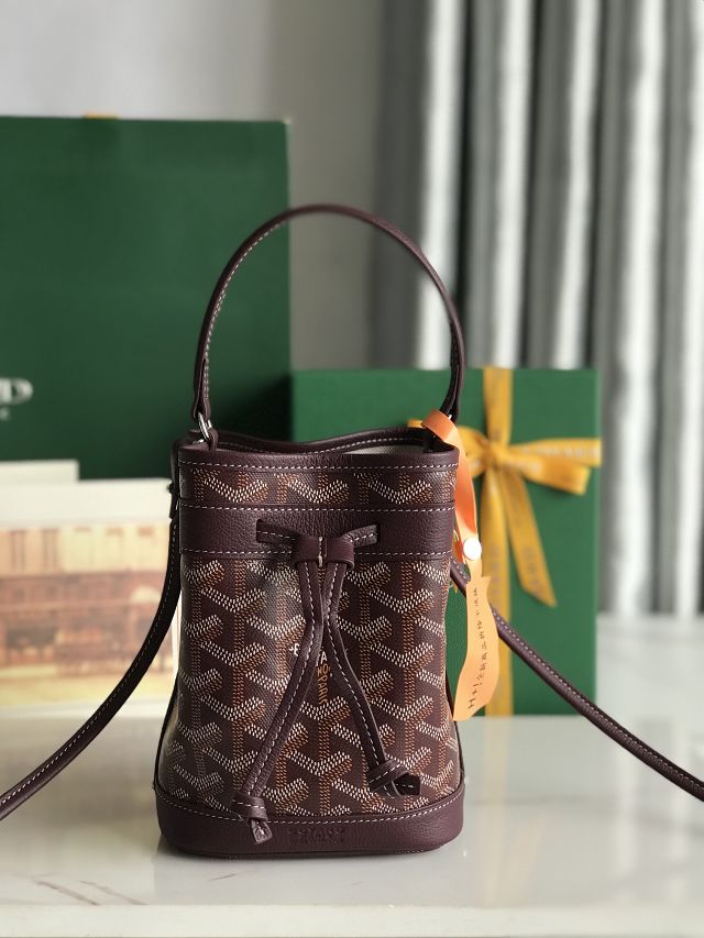 Goyard original canvas petit flot mini bucket bag GY0134 burgundy