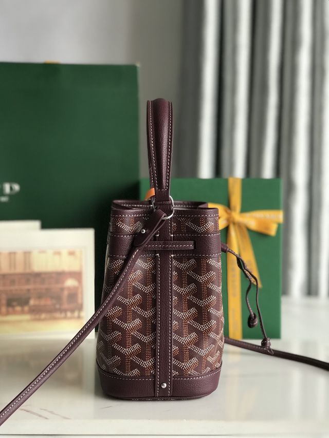 Goyard original canvas petit flot mini bucket bag GY0134 burgundy