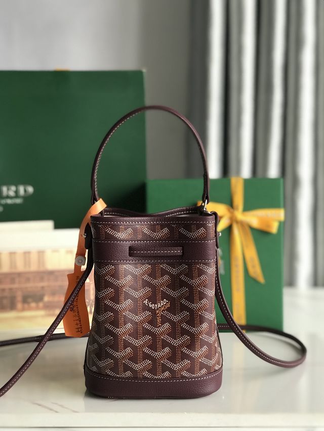 Goyard original canvas petit flot mini bucket bag GY0134 burgundy