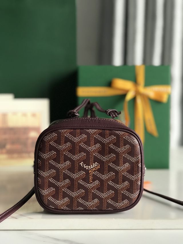 Goyard original canvas petit flot mini bucket bag GY0134 burgundy