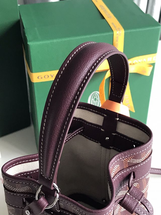 Goyard original canvas petit flot mini bucket bag GY0134 burgundy