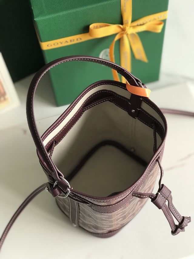 Goyard original canvas petit flot mini bucket bag GY0134 burgundy