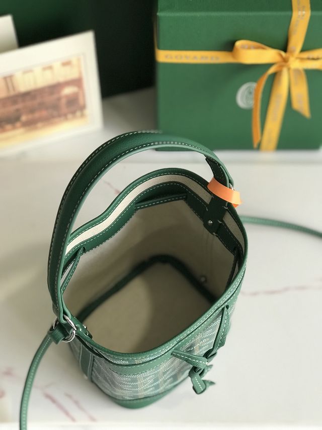 Goyard original canvas petit flot mini bucket bag GY0134 green