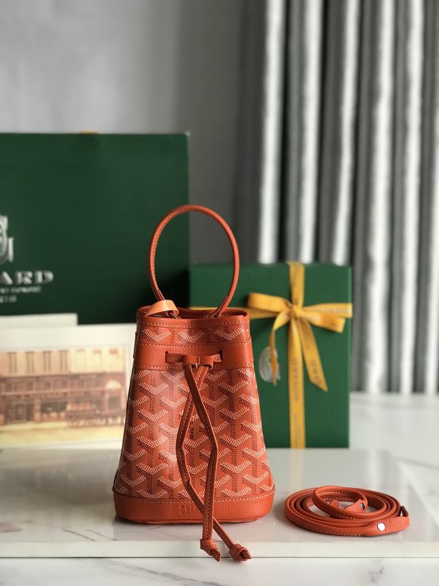 Goyard original canvas petit flot mini bucket bag GY0134 orange