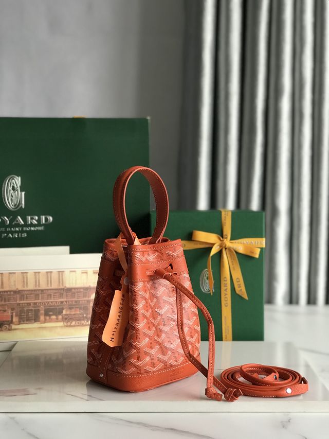 Goyard original canvas petit flot mini bucket bag GY0134 orange