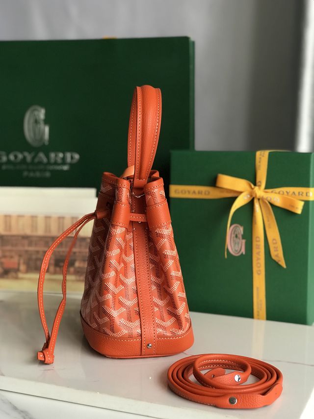 Goyard original canvas petit flot mini bucket bag GY0134 orange