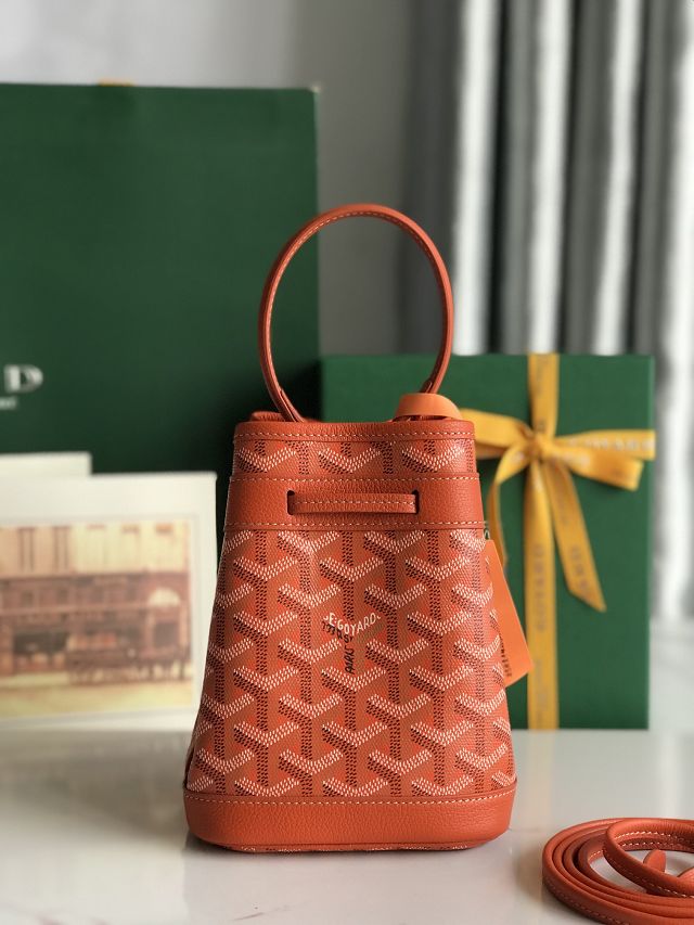 Goyard original canvas petit flot mini bucket bag GY0134 orange