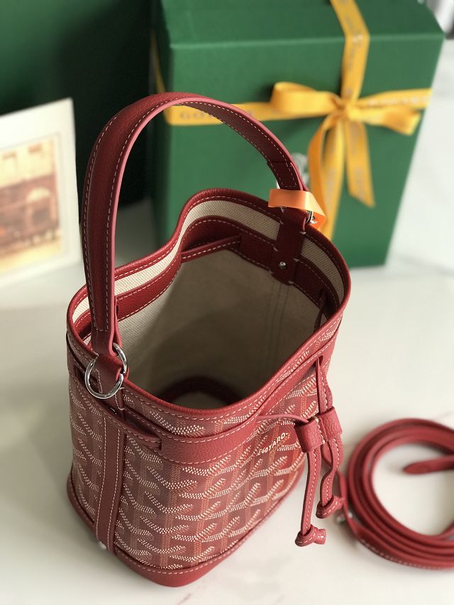 Goyard original canvas petit flot mini bucket bag GY0134 red