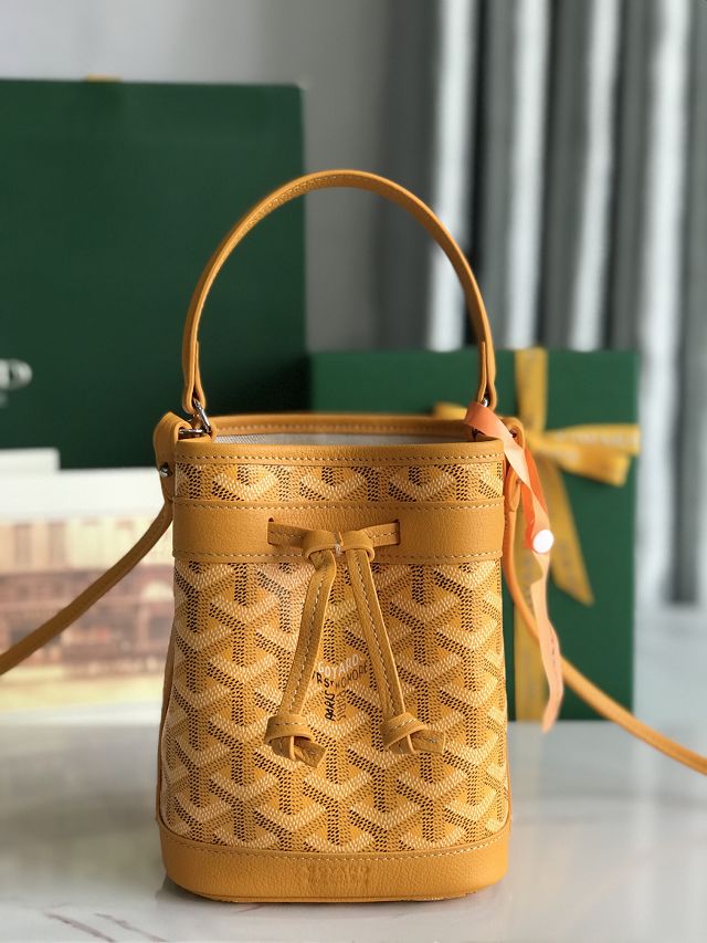 Goyard original canvas petit flot mini bucket bag GY0134 yellow
