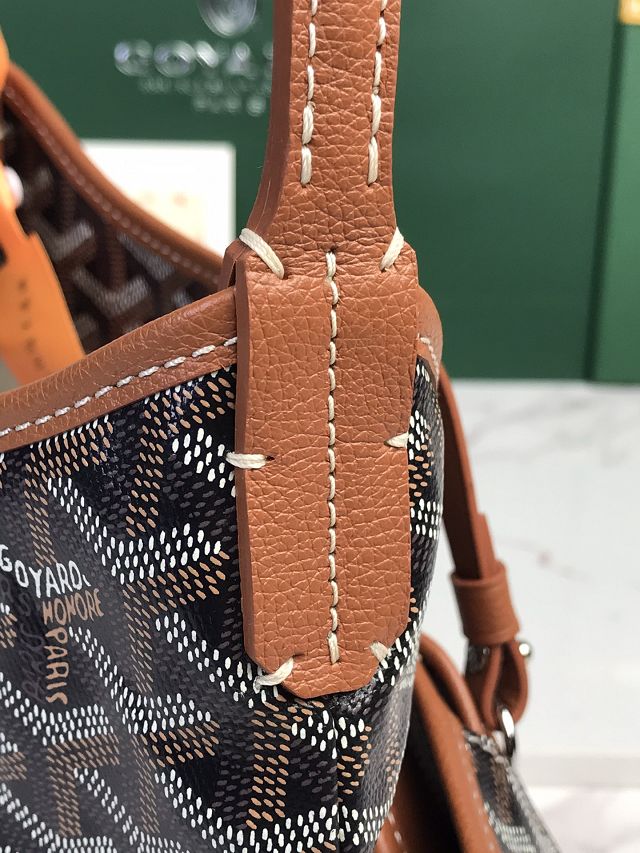 Goyard original canvas hobo boheme mini bag GY0143 black&brown