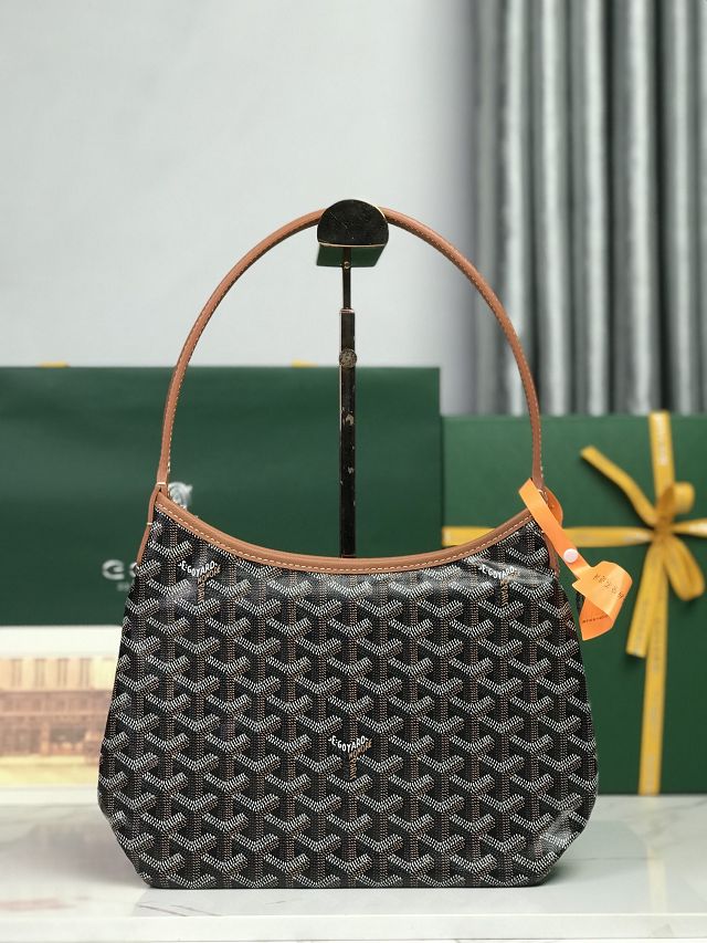Goyard original canvas hobo boheme mini bag GY0143 black&brown