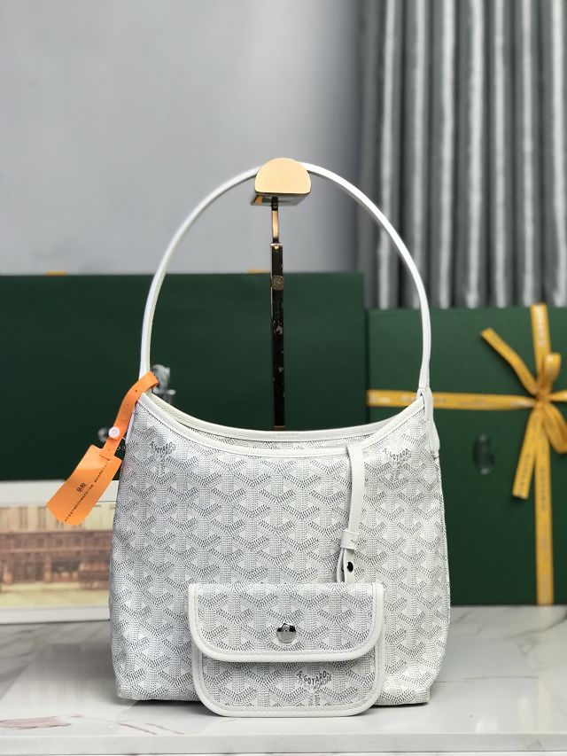 Goyard original canvas hobo boheme mini bag GY0143 white