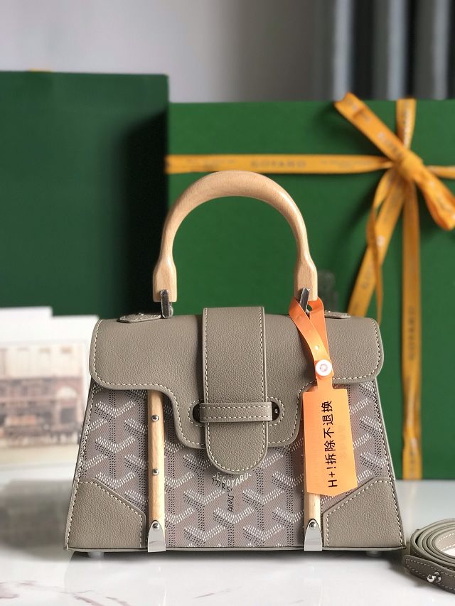 Goyard original canvas saigon structure mini bag GY0009 light grey