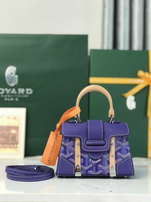 Goyard original canvas saigon structure nano bag GY0074 blueberry purple