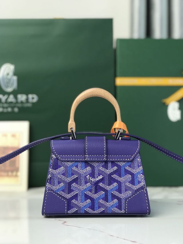 Goyard original canvas saigon structure nano bag GY0074 blueberry purple