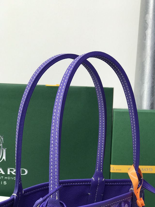 Goyard original calfskin&canvas reversible anjou mini bag GY0086 blueberry purple