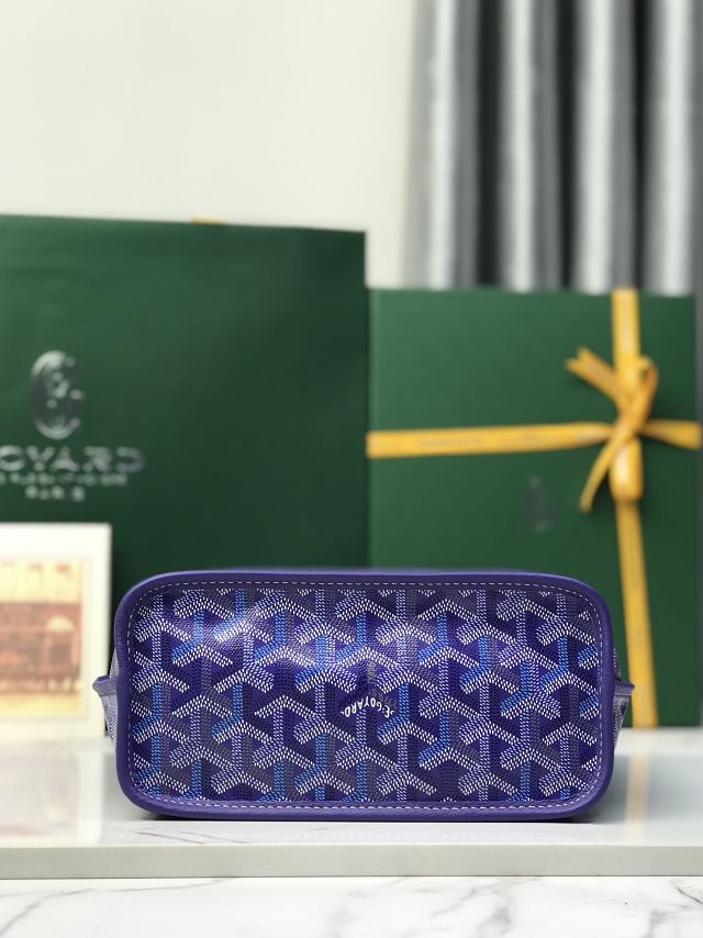 Goyard original calfskin&canvas reversible anjou mini bag GY0086 blueberry purple