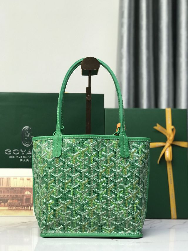 Goyard original calfskin&canvas reversible anjou mini bag GY0086 meadow green