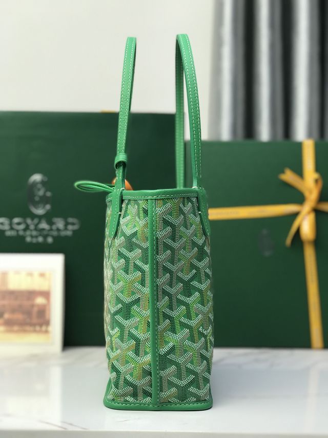 Goyard original calfskin&canvas reversible anjou mini bag GY0086 meadow green