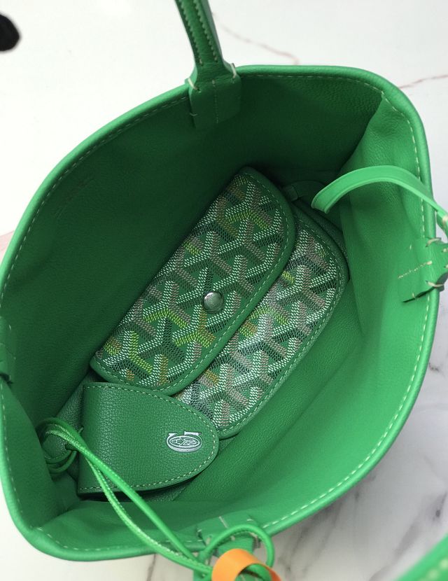 Goyard original calfskin&canvas reversible anjou mini bag GY0086 meadow green