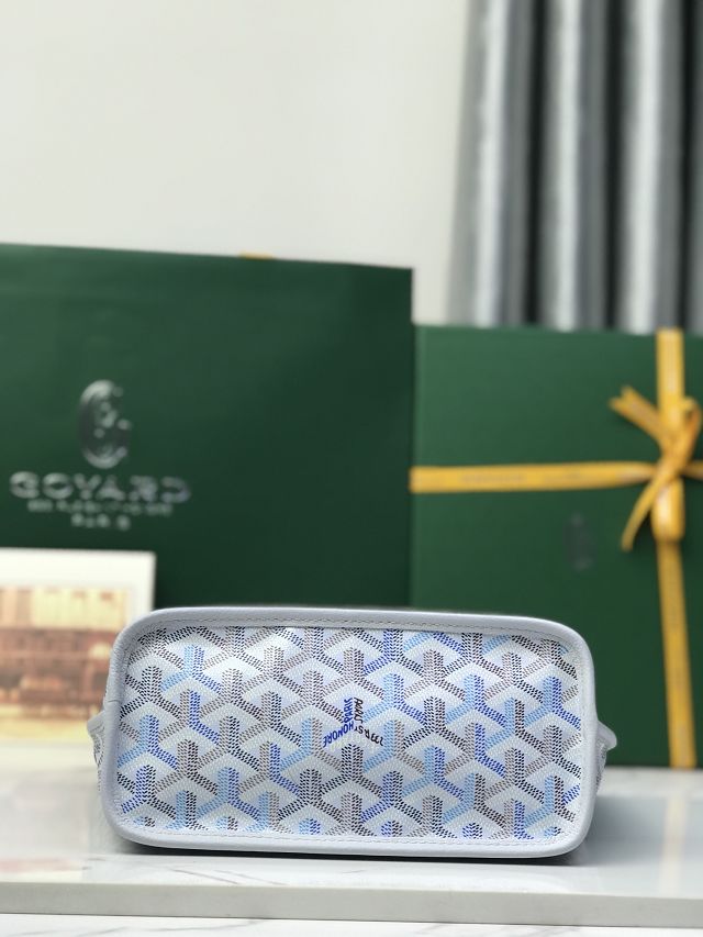 Goyard original calfskin&canvas reversible anjou mini bag GY0086 polar blue