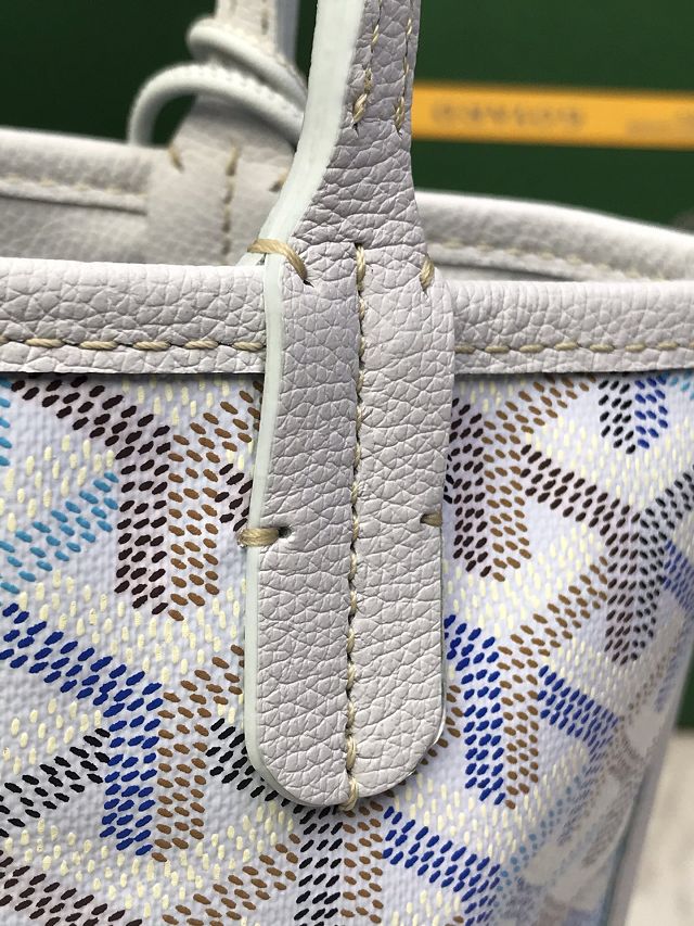 Goyard original calfskin&canvas reversible anjou mini bag GY0086 polar blue