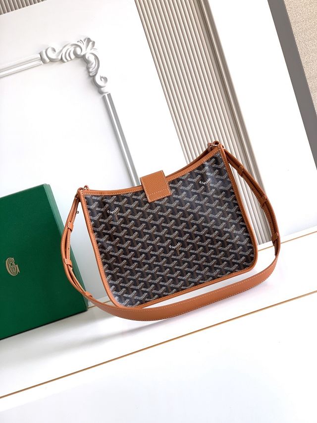 Goyard original canvas musette pm bag GY0145 black&brown