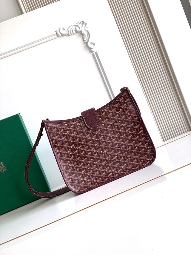 Goyard original canvas musette pm bag GY0145 burgundy