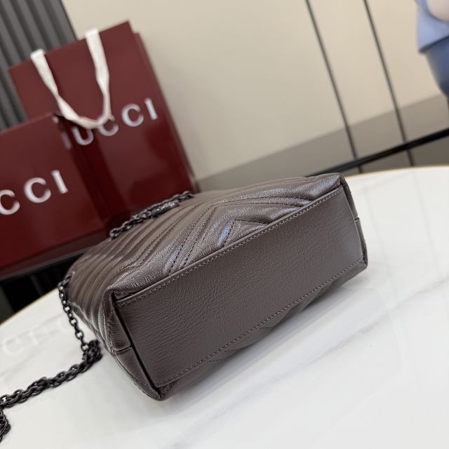 GG original calfskin marmont mini bucket bag 856404 dark brown