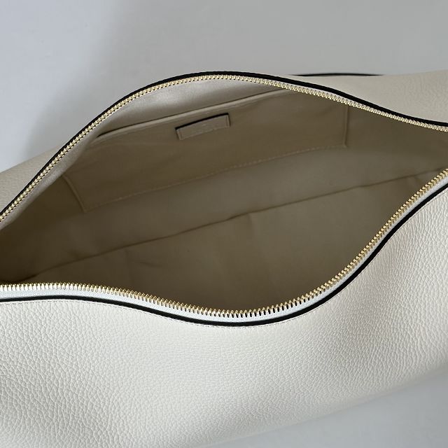 GG original calfskin half horsebit large bag 862530 white