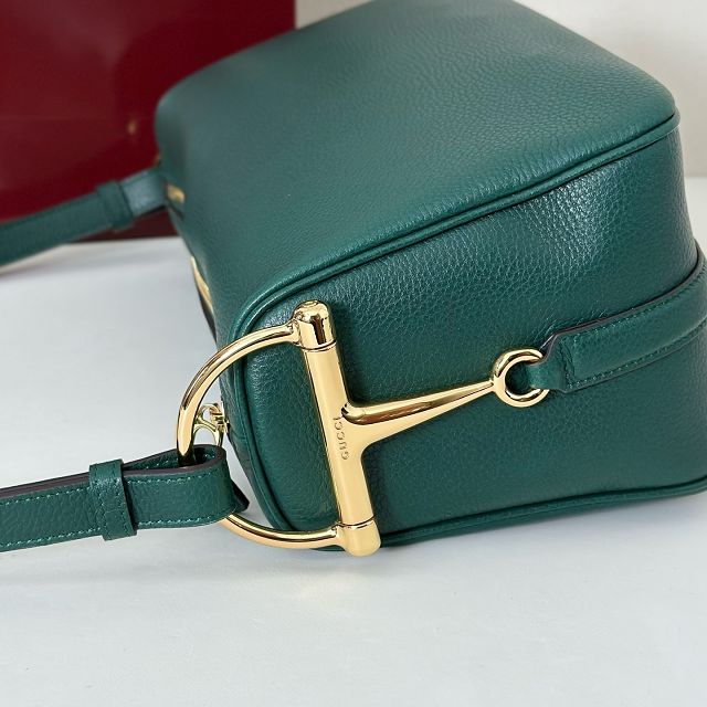 GG original calfskin half horsebit medium bag 860787 green
